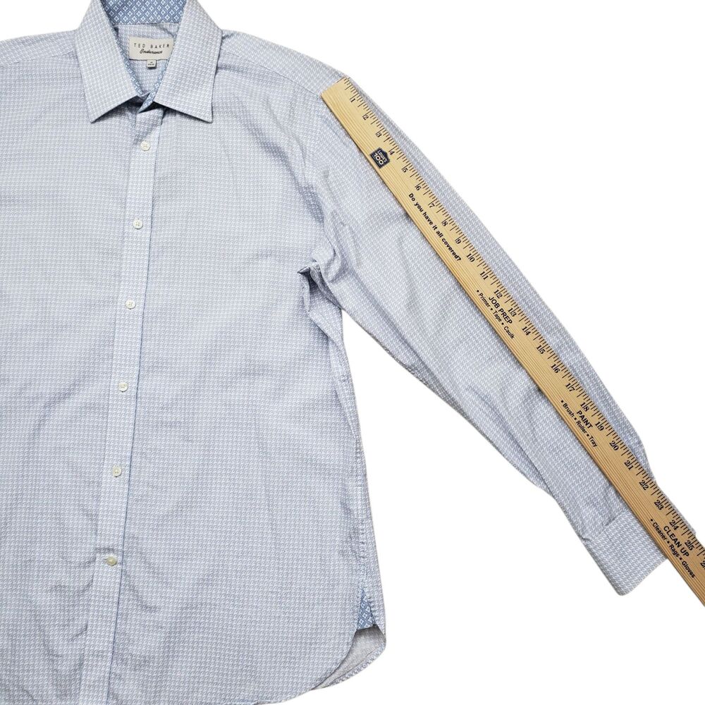 Ted Baker Endurance Dress Shirt Mens 16 34/35 Geometric Flip Cuff Long Sleeve - Picture 7 of 10